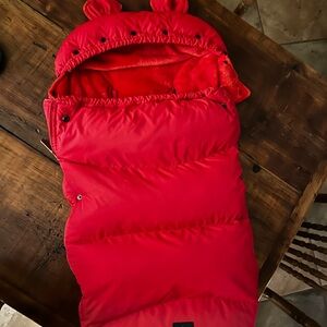 Red Baby Bunting Bag with Hood